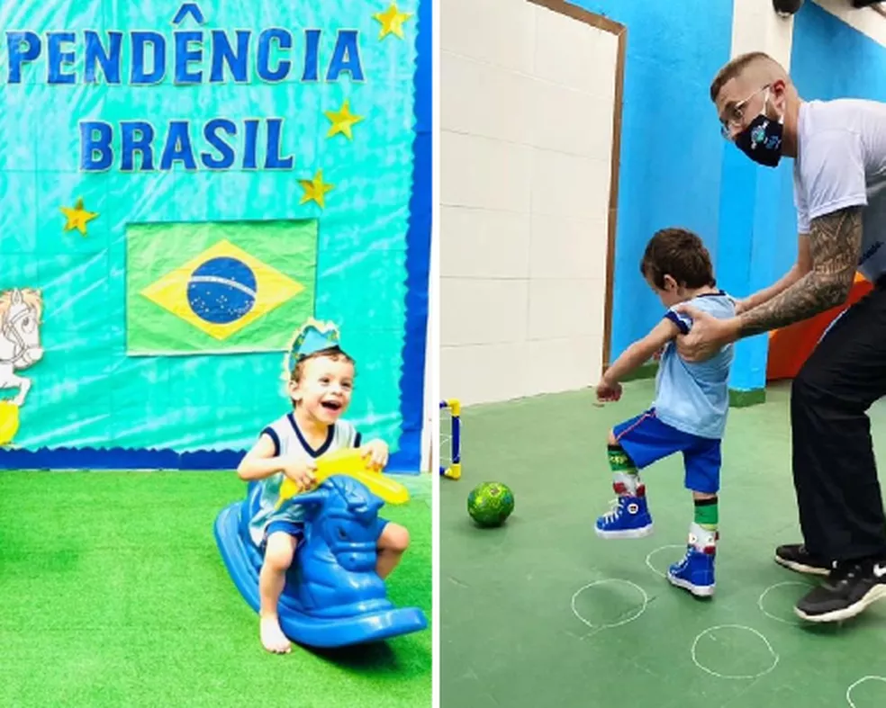 Dante em imagens fornecidas pela direção da escola: criança feliz e que participava das atividades