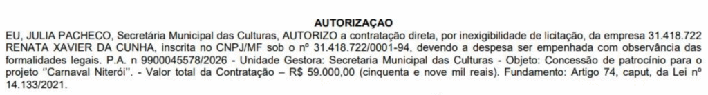 Reprodução Diário Oficial