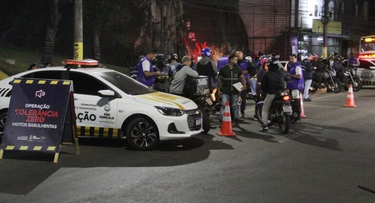 São Gonçalo declara guerra ao barulho: mais de 700 motos abordadas e 16 apreensões em ação de choque