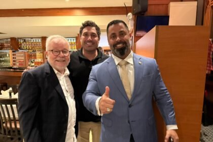 O ex-deputado Luiz Martins, o deputado federal Luciano Vieira, e o deputado estadual, Daniel Martins