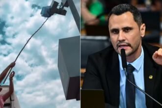 Senador Cleitinho desafia “indústria da multa” e cobre radar em protesto contra falta de sinalização