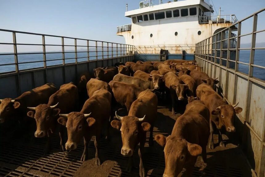 Terror a bordo: quase 3 mil vacas e bezerros agonizam em navio no alto-mar