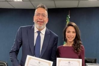 O prefeito de Belford Roxo, Márcio Canella (União), e sua vice, Mariana Malta