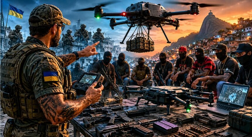 TREINADOS PARA A GUERRA: Ex-mercenário da Ucrânia ensina tráfico a usar drones para transportar fuzis no Rio